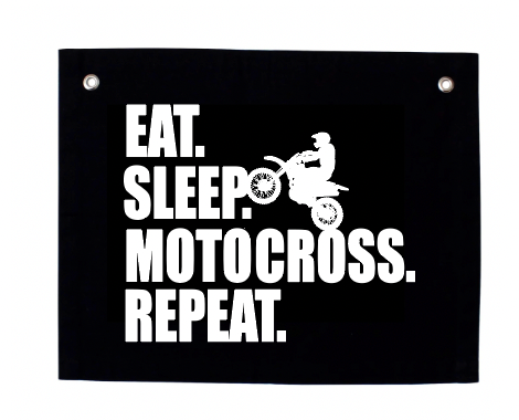 EAT SLEEP MOTOCROSS REPEAT BANNER