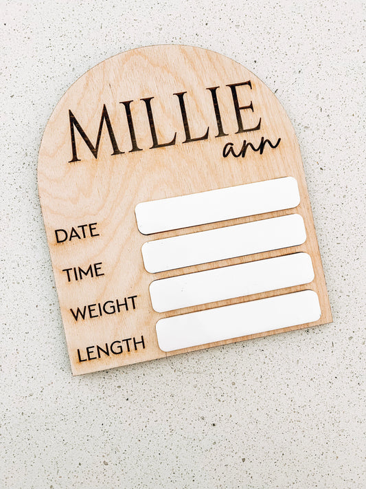 Personalized Birth Stat Sign