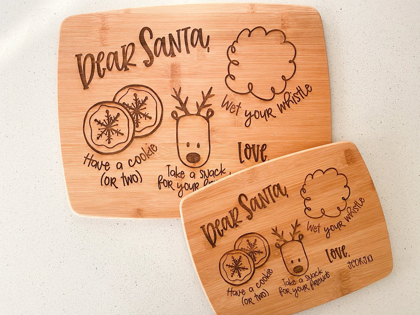 Dear Santa Personalized Laser Engraved Cutting Board